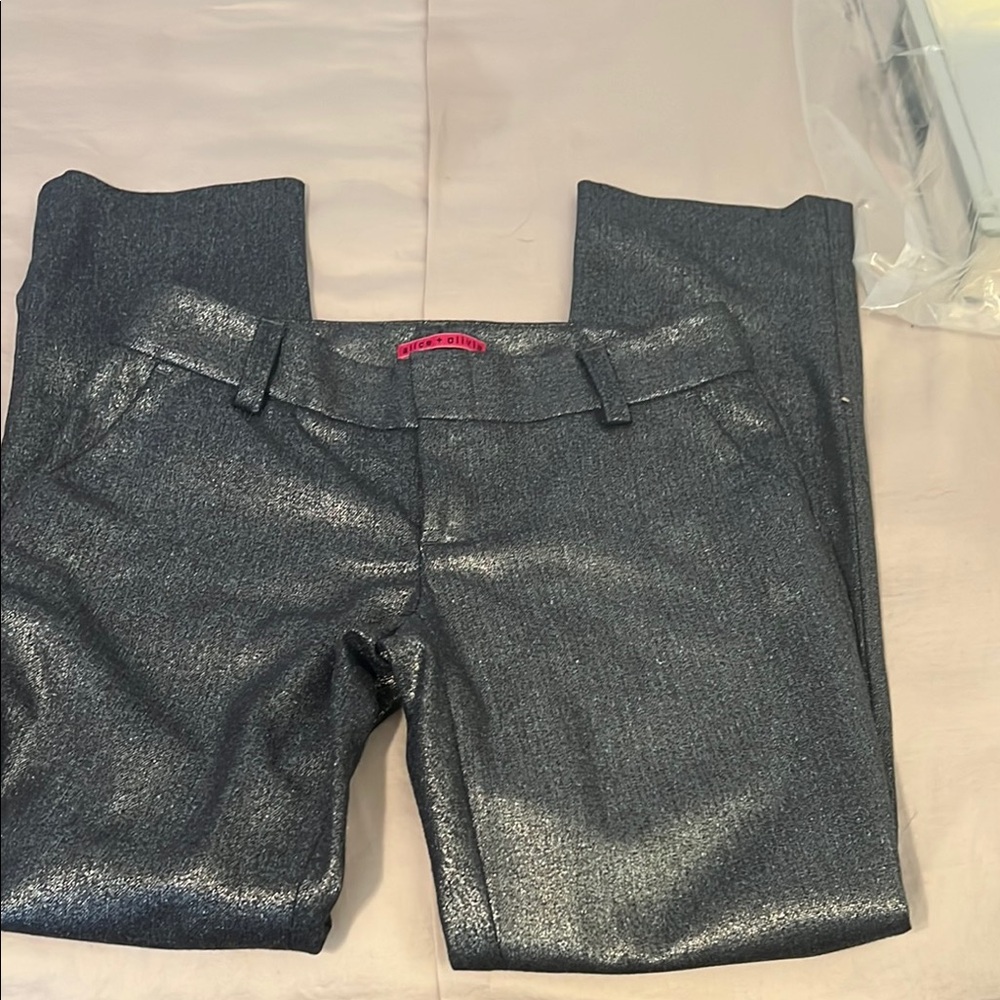 Alice + Olivia Shimmering Black Pants